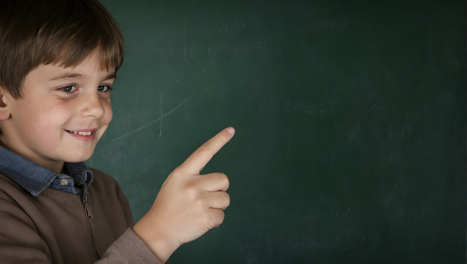 A happy kid in school